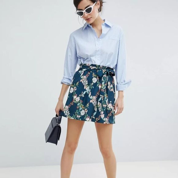 Oasis Fitzwilliam Paperbag A-Line Skirt - Picture 1 of 12